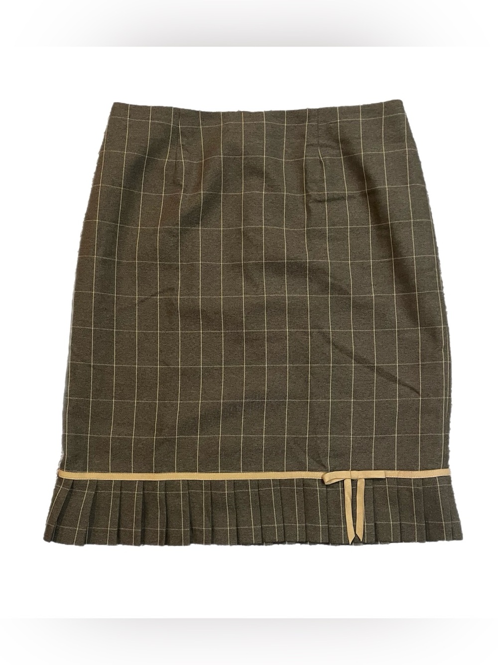 VTG Y2K School Girl Pencil Skirt Plaid Bow Pleated Waldorf Academia Preppy 12